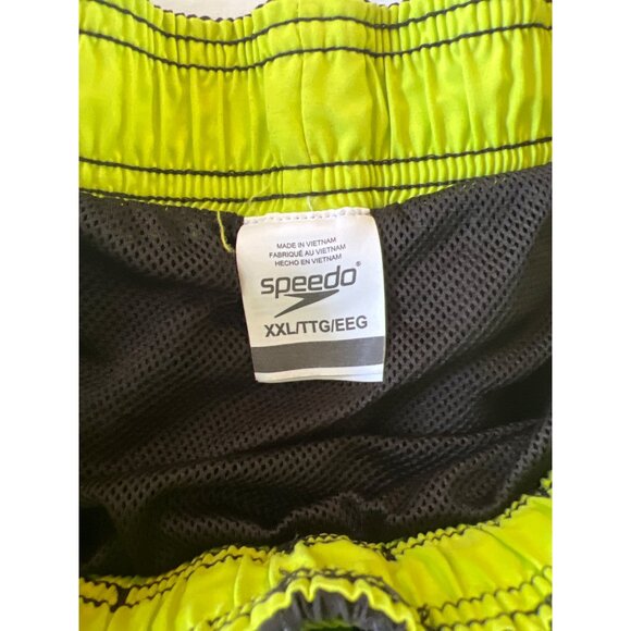 Speedo Mens Activewear Swim Shorts XXL Black & Neon Yellow Quick-Dry Mesh Lining - Picture 2 of 5